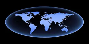Dimensional Prints: World map, 3D illustration