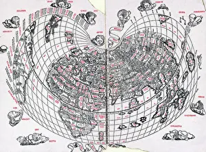 Continent Prints: World Map Of North American Continent