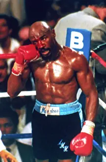 World Middleweight Champion Marvin Hagler Pausing in the Ring