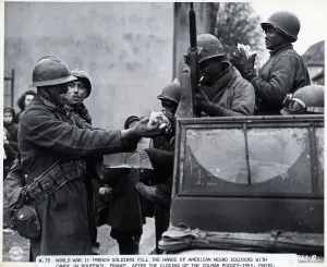 Giving Prints: World War Ii French Soldiers Give Candy