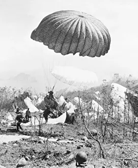 World War II Paratroopers Landing on Corregidor