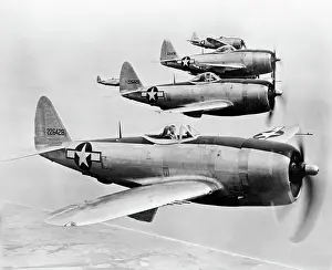 Bomb Prints: World War II USAAF Republic P-47 Thunderbolts in Formation