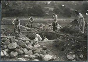 World War One Soldiers Preparing Burial Lot