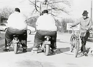 Gas Station Prints: Worlds Largest Twins On Motorbikes