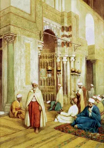 Italian Prints: Worshippers in a Mosque, c1868-1938. Artist: Enrico Tarenghi
