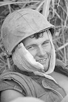 Con Thien Prints: Wounded Marine Smiles Through Bandages