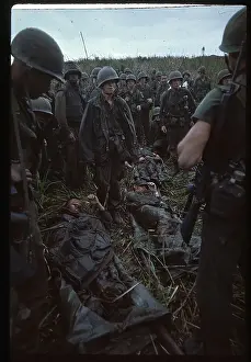 Wounded Marines Leaving Battle Ground