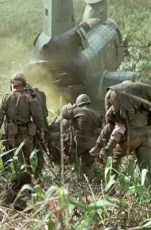 Evacuation Prints: Wounded US Marines Prepare to Evacuate