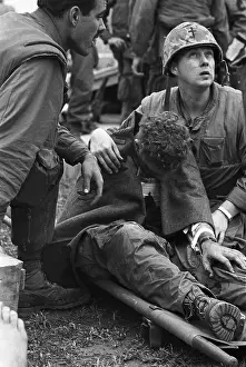 Wounded Soldier with Chaplain