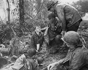Land Battle Prints: Wounded Soldier Speaking with Chaplain