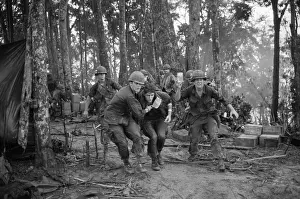 A Shau Valley Prints: Wounded Soldier Taken To Helicopter