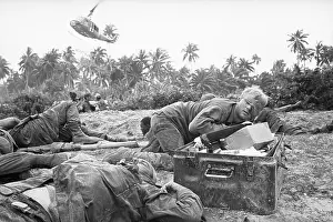 Cavalry Prints: Wounded US Soldiers Await Evacuation 1966