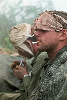Wounded Soldiers Await Evacuation