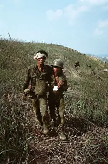 Wounded Vietnamese Soldier Walking