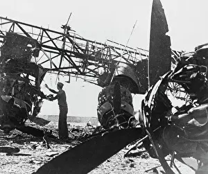 Huty32801 Prints: Wreck Of German Plane, 1943