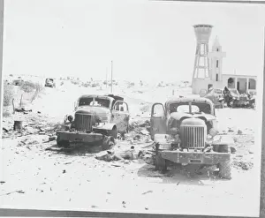 Gaza Strip Prints: Wrecked Trucks in Gaza After the Six Day War 1967