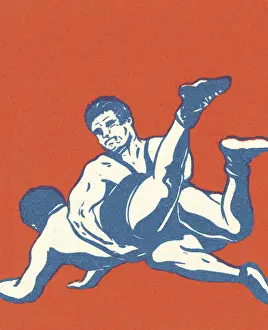 Illustrat Prints: Two Wrestlers