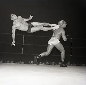 Jumping Prints: Wrestling Action; Drop-Kick