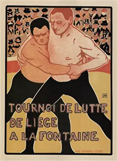 Youth Prints: Wrestling tournament, Liège, 1899. From a private collection