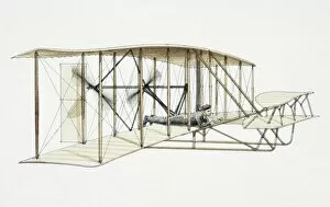 Biplane Gallery: The Wright brothers 1903 Flyer plane, side view