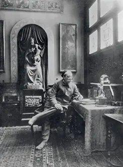 Writer Anatole France in His Studio