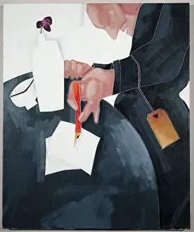 Vase Prints: The Writer, by Emilio Tadini, 20th Century