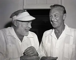 Writer Ernest Hemingway With Gary Cooper