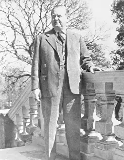 Writer Evelyn Waugh on Balcony at Home