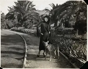 Writer Fannie Hurst Posing W/Dog