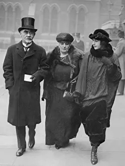 Writer Rudyard Kipling Posing With Wife and Daughter in Outerwear