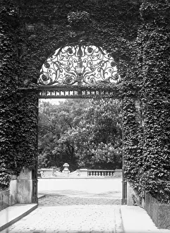 Cities Prints: Wrought iron gate into castle garden in Vienna