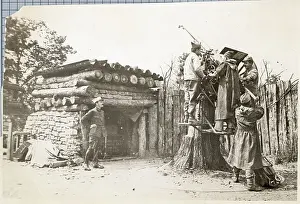 Wwi Anti-Aircraft Gun Behind Lines