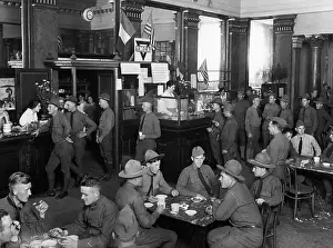 Casino Prints: Wwi Soldiers Having Coffee In Ymca Bar