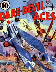Wwii Prints: WWII Dogfight over Wharves & Dockyards in Port