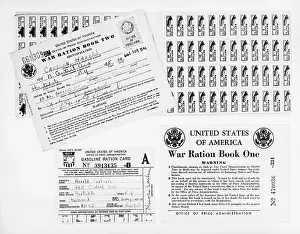 Supply Prints: Wwii Of Ration Books, Gas Ration