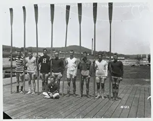 Yale Rowing Team Posing Outdoors