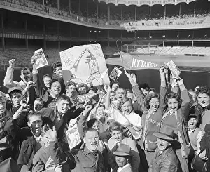 Yankee Fans Waving Pennants