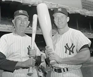 Yankee Sluggers Frank Baker and Mickey Mantle