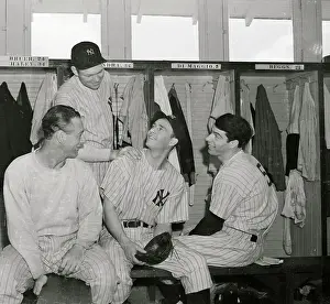 Yankee Stars Giving Pep Talk to Rookie Joe Gordon