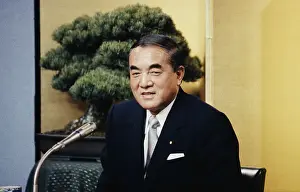 Yasuhiro Nakasone Speaking into Microphone