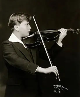 Violin Prints: Yehudi Menuhin Playing Violin At 14