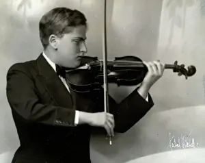 Violin Prints: Yehudi Menuhin Playing Violin As Boy