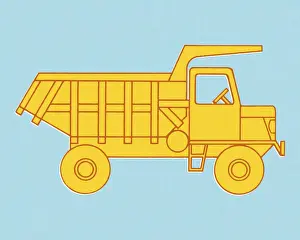 Trucking Prints: Yellow Dump Truck