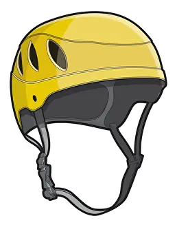 Canoeing Prints: Yellow sports helmet