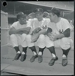 Yogi Berra Chatting with Teammates