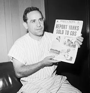 Headline Prints: Yogi Berra Holds Newspaper