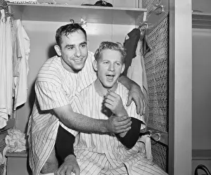 Yogi Berra Hugging Ed Ford