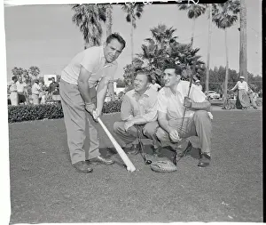 Yogi Berra Playing Golf with Baseball Bat