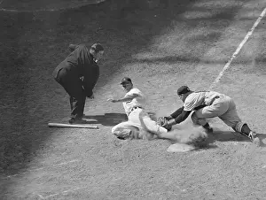 Yogi Berra Tagging Runner Out