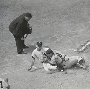 Yogi Berra Tagging Runner Out